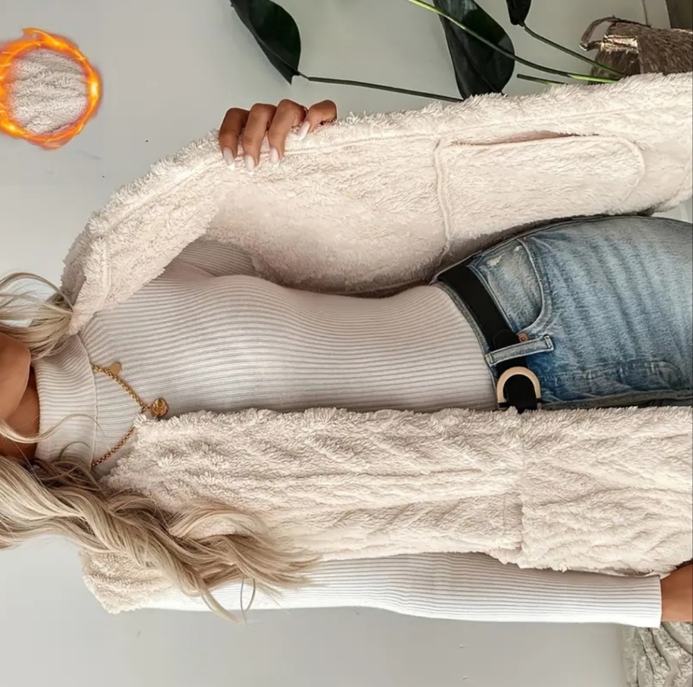 Cable Knit Open Front Vest